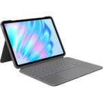 Logitech Combo Touch klaviatuuriga &uuml;mbris iPad Air 11-tollisele (M2), iPad Air (4. ja 5. p&otilde;lvkond &ndash; 2020, 2022, 2024), eemaldatav taustvalgustusega klaviatuur ja tugijalg (kickstand), QWERTZ paigutus