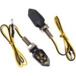 2 tk mootorratta LED suunatuled 12V 5 LED suitsutatud kollane tuli (A-klassi)