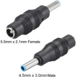 Alalisvoolu adapter Allikakaart 5,5 mm x 2,1 mm kuni 4,5 mm x 3,0 mm