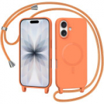 Magnetiline iPhone 17 &uuml;mbris paeltega, MagSafe'iga &uuml;hilduv, oranž.