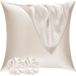 Satiinist padjap&uuml;&uuml;rid 80 x 80 cm komplekt 2 juuksekummiga beeži v&auml;rvi