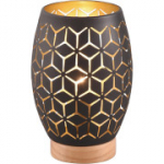 Reality Leuchten Bidar laualamp, matt must, naturaalne puit, E27. (R51571080)