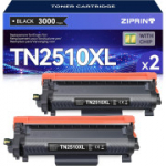 ZIPRINT TN2510XL musta toonerkasseti 2-pakk Brother HL-L2400DWE / MFC / DCP seeriale
