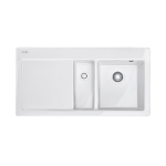 Franke Mythos MTK 651-100, keraamiline, kauss paremal, 2 auku, polaarvalge