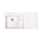 Franke Mythos MTK 651-100, keraamiline, kauss vasakul, 2 auku, polaarvalge