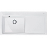 Franke Mythos MTK 611-100, kauss vasakul, keraamiline, polaarvalge