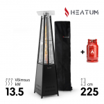 Gaasisoojendi Pyramid Heatum Athena Must koos gaasiballooniga