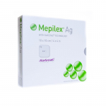 MEPILEX Ag 10x10cm antibakteriaalne vahtside haavadele, haavanditele 5 tk.