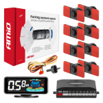 Parkimisabi s&uuml;steem LED-GRAF 3D, 8 musta andurit, sisemine paigaldus 16,5 mm AMIO-03196