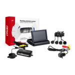 Parkimisabi s&uuml;steem 4.3 TFT02 koos FLIP-UP CAM-305 LED-kaameraga, 4 musta anduriga GOLD 18 mm