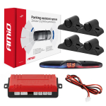Parkimisabi s&uuml;steem MAX LED, 4 musta andurit 19 mm, veoautodele AMIO-02292