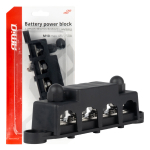 Negatiivse poolusega jaotusplokk 4 M10 poldiga, siinilatt 12/24/48V 250A, AMIO-03811