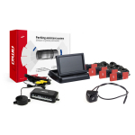 Parkimisabi s&uuml;steem 4.3 TFT02 koos FLIP-UP CAM-310 kaameraga, 4 musta andurit, sisemine paigaldus 16,5 mm