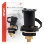 Must aku negatiivne toitepistik korgiga 3/8 M10 12/24/48V 250A, AMIO-03813