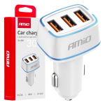 Autolaadija 3x USB-A 30W 12/24V AMiO-03889