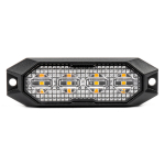 Lame LED-hoiatustule vilkur, oranž, 4x3W, R65 R10, 12V/24V, IP6K9K AMIO-03929