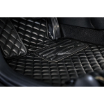 Ekonahast matid QuiltyMats VOLKSWAGEN T5 CARAVELLE 2003-2015a. (I, II ja III eilės ja bag., prailginta 8v.) (Must / mustad &otilde;mblused)