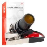 Sigaretis&uuml;&uuml;taja adapter 12V/24V, krokodillt&uuml;&uuml;pi, 15 cm AMIO-03803
