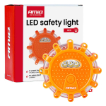 Kaasaskantav LED-hoiatuslamp prožektorfunktsiooniga 3xAAA IP65 12SMD + 3SMD