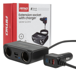 Pistikupesa jaotur 12/24V USB-C-ga USB-A QC3.0 PD3.0 120W AMIO-04837