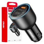 Autolaadija 2x USB-C + USB-A 12/24V 95W AMIO-04372
