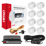 Parkimisabi s&uuml;steem helisignaaliga, 8 valget andurit 22 mm AMIO-01599