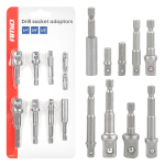 Kruvikeeraja padrunv&otilde;tmete adapterite komplekt, 1/4" HEX, 1/4" / 3/8" / 1/2", 9 tk, AMIO-04931