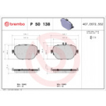 Piduriklotsi komplekt, ketaspidur BREMBO P 50 138