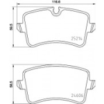 Piduriklotsi komplekt, ketaspidur HELLA 8DB 355 016-001