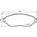 Piduriklotsi komplekt, ketaspidur HELLA 8DB 355 021-891