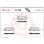Piduriklotsi komplekt, ketaspidur BREMBO P 56 099