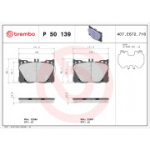 Piduriklotsi komplekt, ketaspidur BREMBO P 50 139