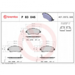 Piduriklotsi komplekt, ketaspidur BREMBO P 83 046