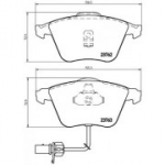 Piduriklotsi komplekt, ketaspidur BREMBO P 85 056
