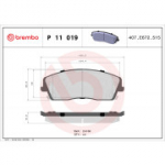 Piduriklotsi komplekt, ketaspidur BREMBO P 11 019