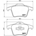 Piduriklotsi komplekt, ketaspidur BREMBO P 86 019