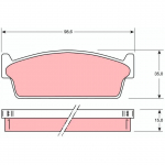 Piduriklotsi komplekt, ketaspidur TRW GDB1021
