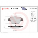 Piduriklotsi komplekt, ketaspidur BREMBO P 23 135
