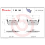 Piduriklotsi komplekt, ketaspidur BREMBO P 85 167