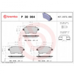 Piduriklotsi komplekt, ketaspidur BREMBO P 30 064