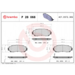 Piduriklotsi komplekt, ketaspidur BREMBO P 28 068