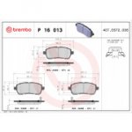 Piduriklotsi komplekt, ketaspidur BREMBO P 16 013