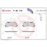 Piduriklotsi komplekt, ketaspidur BREMBO P 85 170