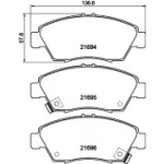 Piduriklotsi komplekt, ketaspidur HELLA 8DB 355 016-461