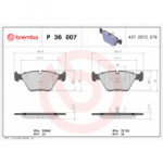 Piduriklotsi komplekt, ketaspidur BREMBO P 36 007