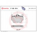 Piduriklotsi komplekt, ketaspidur BREMBO P 65 014