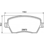 Piduriklotsi komplekt, ketaspidur HELLA 8DB 355 010-851