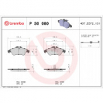 Piduriklotsi komplekt, ketaspidur BREMBO P 50 080