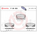 Piduriklotsi komplekt, ketaspidur BREMBO P 59 033