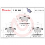 Piduriklotsi komplekt, ketaspidur BREMBO P 85 062